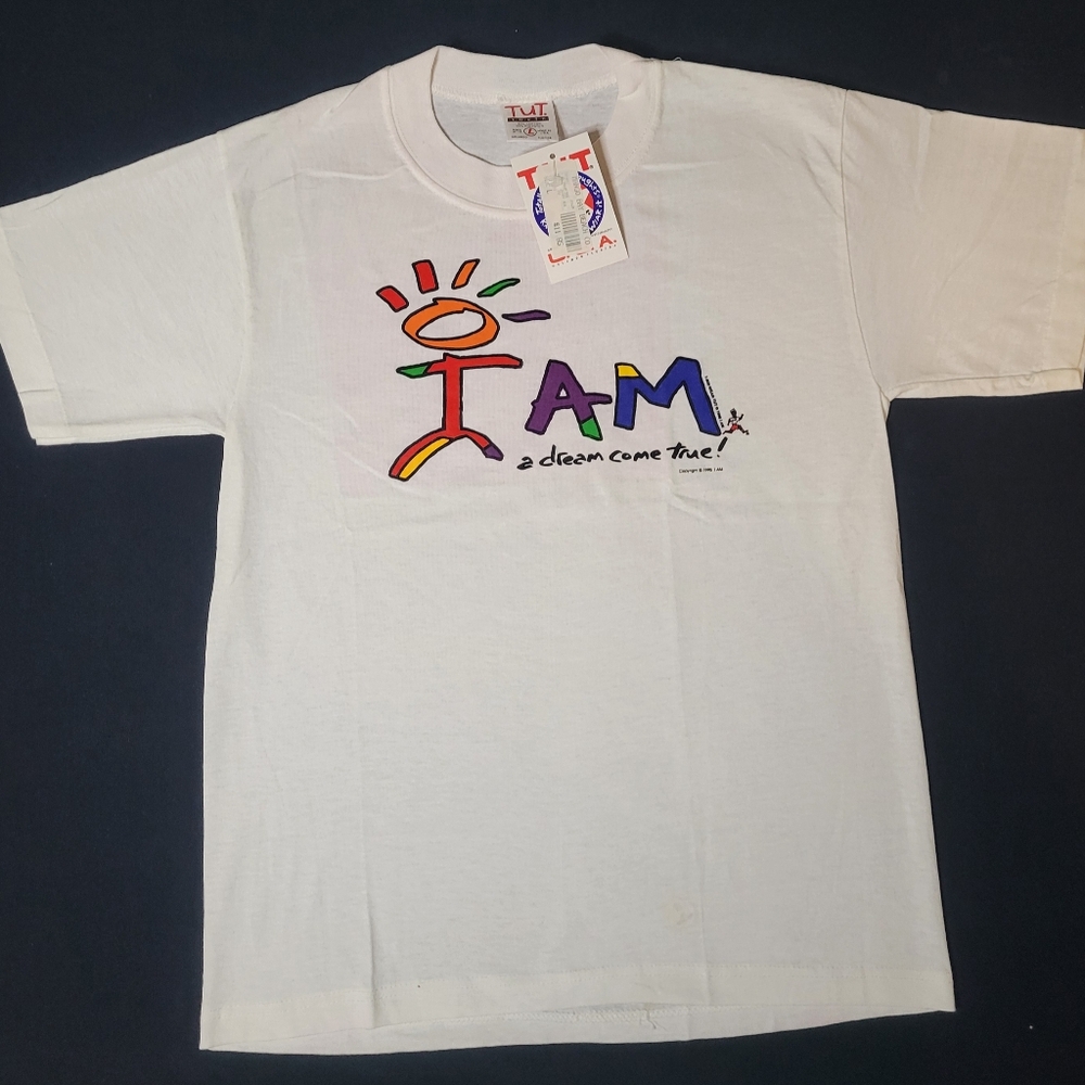 Vintage Single Stitch Kids White Graphic T-Shirt